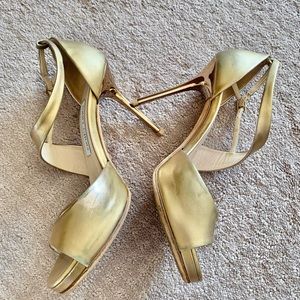 Jimmy Choo Gold Stiletto Platform